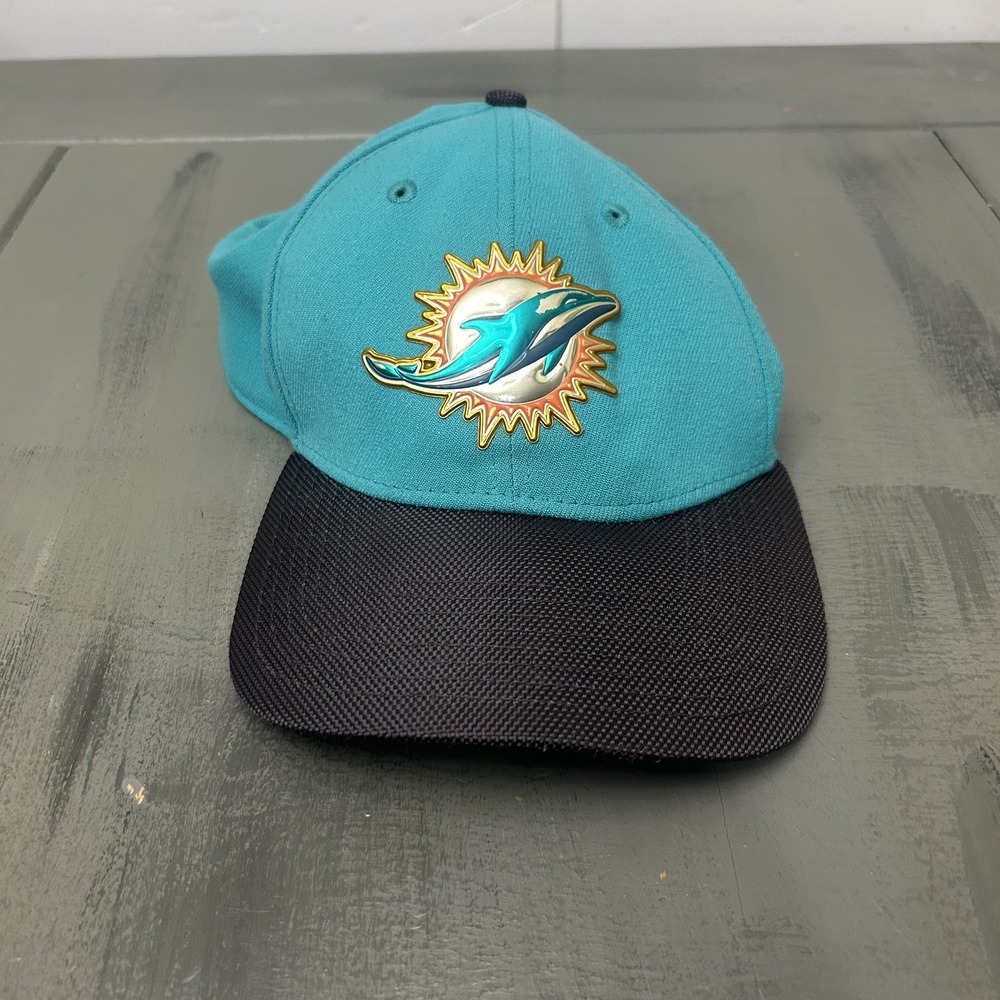Miami Dolphins Hat New Era 39Thirty Elastic Fit Adult Baseball Cap Hat Size M/L